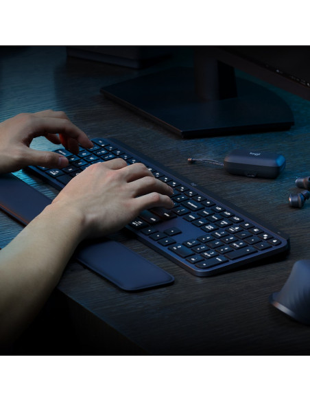 Logitech Mx Keys S Combo Klawiatura Dołączona Myszka Biuro Rf Wireless + Bluetooth Qwerty Amerykański Międzynarodowy Grafitowy