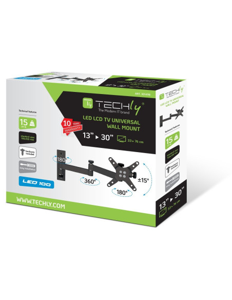 Techly Ica-Lcd 104Bk Uchwyt Do Telewizorów 76,2 Cm (30") Czarny