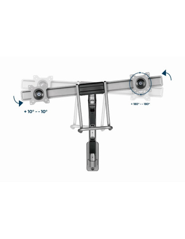 Gembird Ścienne Regulowane Ramię/Uchwyt Na 2 Monitory 17-32, Vesa 100X100Mm, Do 8 Kg