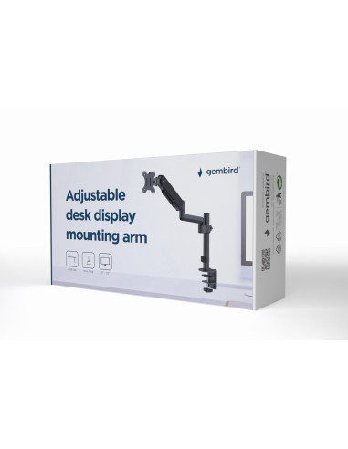 Gembird Biurkowe Regulowane Ramię/Uchwyt Na Monitor 17-32, Vesa 100X100Mm, Do 9 Kg