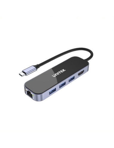 Unitek Hub Usb-C 3.1, Rj-45,3Xusb-A,Hdmi,4K,Pd100W