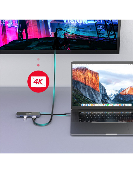 Unitek Hub Usb-C 3.1, Rj-45,3Xusb-A,Hdmi,4K,Pd100W