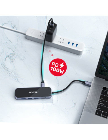 Unitek Hub Usb-C 3.1, Rj-45,3Xusb-A,Hdmi,4K,Pd100W