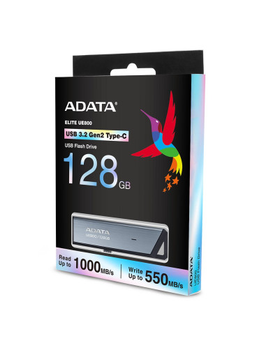 Adata Ue800 Pamięć Usb 128 Gb Usb Type-C 3.2 Gen 2 (3.1 Gen 2) Srebrny