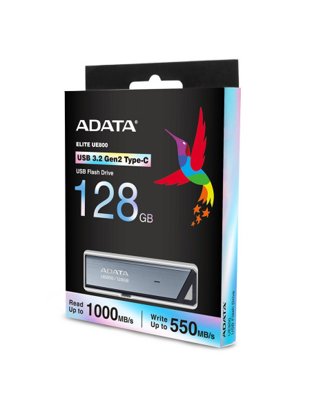 Adata Ue800 Pamięć Usb 128 Gb Usb Type-C 3.2 Gen 2 (3.1 Gen 2) Srebrny