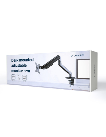 Gembird Biurkowe Regulowane Ramię/Uchwyt Na Monitor 17-32, Vesa 100X100Mm, Do 9 Kg, Kolor Szary