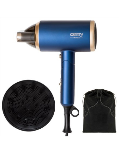 Camry | Hair Dryer | Cr 2268 | 1800 W | Number Of Temperature Settings 2 | Ionic Function | Diffuser Nozzle | Blue/Gold