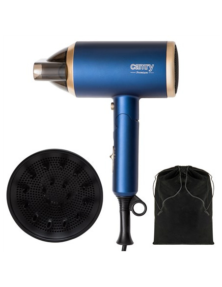 Camry | Hair Dryer | Cr 2268 | 1800 W | Number Of Temperature Settings 2 | Ionic Function | Diffuser Nozzle | Blue/Gold