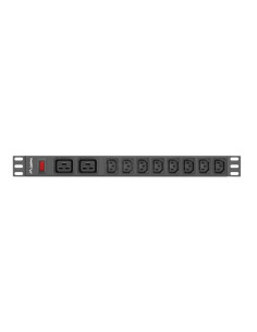 Lanberg Listwa Zasilająca Rack 19" Pdu Pdu-02I1908I-0200-C20-Bk (1U, 16A, 2X C19, 8X Iec C13, 2M, Wtyk C20) 2