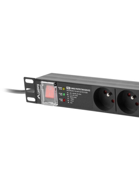 Lanberg Listwa Zasilająca Rack Pdu Pro 19" (1U, 16A, 7X 230V Pl, 2M, Czarna) Pdu-Pro-07E-0200-Bk
