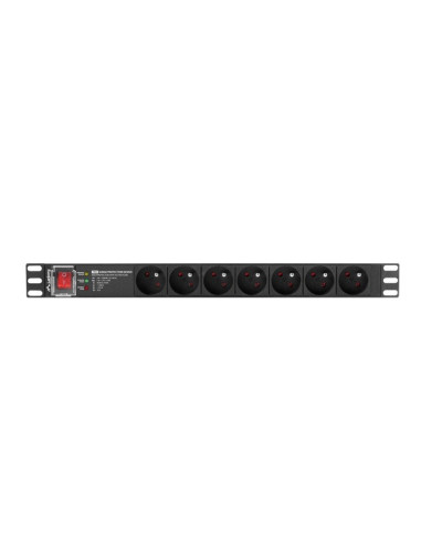 Lanberg Listwa Zasilająca Rack Pdu Pro 19" (1U, 16A, 7X 230V Pl, 2M, Czarna) Pdu-Pro-07E-0200-Bk