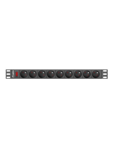 Listwa Rack Lanberg Pdu-09E-0300-Bk (7 X Ute  16 A (3680 W)  3M  Kolor Czarny)