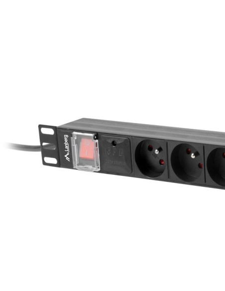 Lanberg Listwa Zasilająca Rack Pdu Pro 19" (1U, 16A, 7X Shuko, 2M, Czarna) Pdu-Pro-07F-0200-Bk