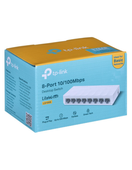 Switch Tp-Link Tl-Ls1008 Ilosc 8 Portów Rj45 10/100 Mb/S (Automatyczna Negocjacja Szybkości Połączeń, Automatyczne Krosowanie Au