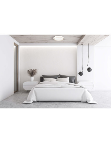 Nowoczesny Plafon Sufitowy Led Activejet Verdi W/G Biało - Złoty 23W