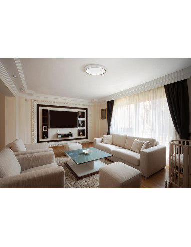 Nowoczesny Plafon Sufitowy Led Activejet Verdi W/G Biało - Złoty 23W