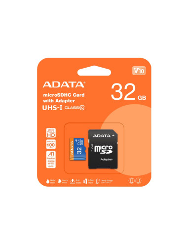 Karta Pamięci Z Adapterem Adata Premier Ausdh32Guicl10A1-Ra1 (32Gb  Class 10, V10  + Adapter)