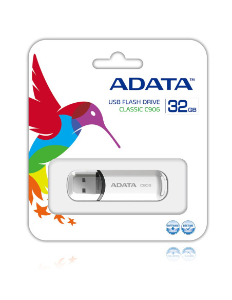 Pendrive Adata C906 Ac906-32G-Rwh (32Gb  Usb 2.0  Kolor Biały)