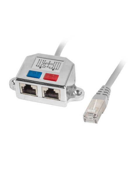 Adapter Lanberg Ad-0026-S (Rj45 M - 2 X Rj45 F  Kolor Szary)