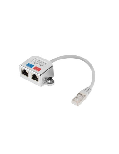 Adapter Lanberg Ad-0026-S (Rj45 M - 2 X Rj45 F  Kolor Szary)