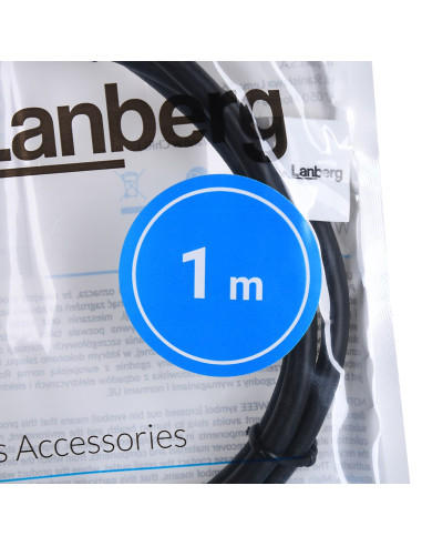 Lanberg Kabel Usb-A 3.0 M/M 1M Czarny Ca-Usba-30Cu-0010-Bk