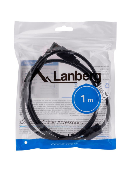 Lanberg Kabel Usb-A -  Usb-B M/M 1M (Ferryt, Czarny) Ca-Usba-11Cc-0010-Bk