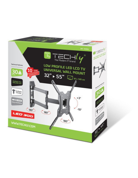 Techly Ica-Plb 136E Uchwyt Do Telewizorów 139,7 Cm (55") Czarny