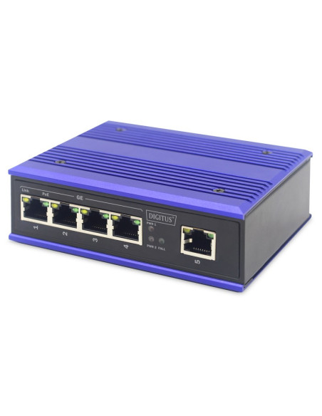Assmann Electronic Dn-651120 Łącza Sieciowe Gigabit Ethernet (10/100/1000) Obsługa Poe Czarny, Niebieski