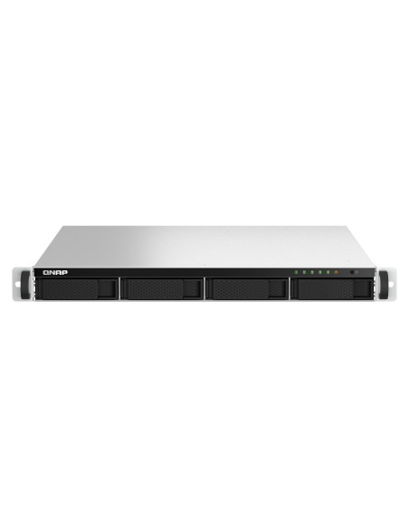 Qnap Ts-464U-8G, 1U, 4 X 2.5"/3.5" Sata , Intel Celeron N5105/N5095 4C/4T, 8Gb Ram Onboard (Not Expandable), 2 X 2.5Gbe, Single 