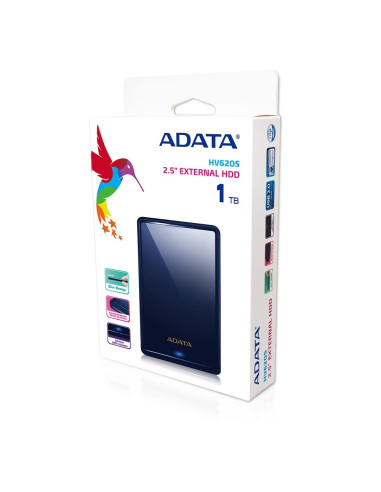 Adata Hv620S Zewnętrzny Dysk Twarde 1000 Gb Niebieski