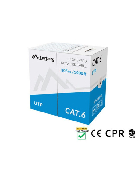 Kabel Sieciowy Lanberg Lcu6-11Cu-0305-S (Utp  305M  Kat. 6  Kolor Szary)