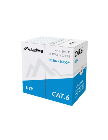 Kabel Sieciowy Lanberg Lcu6-11Cu-0305-S (Utp  305M  Kat. 6  Kolor Szary)