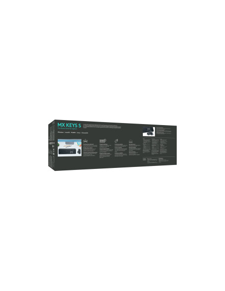 Logitech Mx Keys S Klawiatura Uniwersalne Rf Wireless + Bluetooth Qwerty Amerykański Międzynarodowy Grafitowy