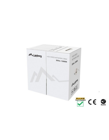Kabel Sieciowy Lanberg Lcu5-12Cu-0305-S (Utp  305M  Kat. 5E  Kolor Szary)