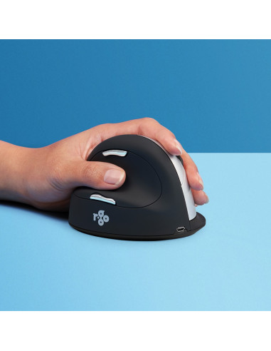R-Go Tools Ergonomiczna Mysz R-Go He Mysz Rozmiar Duży, Leworęczna, Bezprzewodowa, Czarna
