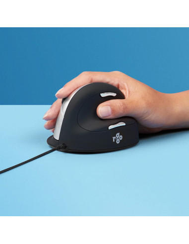 Ergonomiczna Mysz Dla Praworęcznych R-Go Pele He Usb Duża Czarna/Srebrna Retail