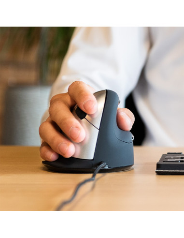 Ergonomiczna Mysz Dla Praworęcznych R-Go Pele He Usb Duża Czarna/Srebrna Retail