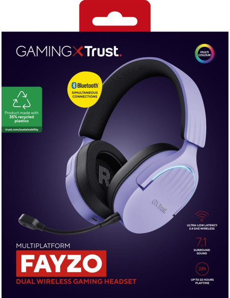 Słuchawki Gamingowe Trust Gxt 491P Fayzo Wireless Purple
