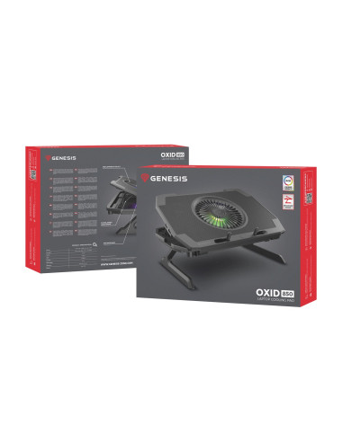 Genesis Oxid 850 Podkładka Chłodząca Do Laptop 43,9 Cm (17.3") 2500 Rpm Czarny