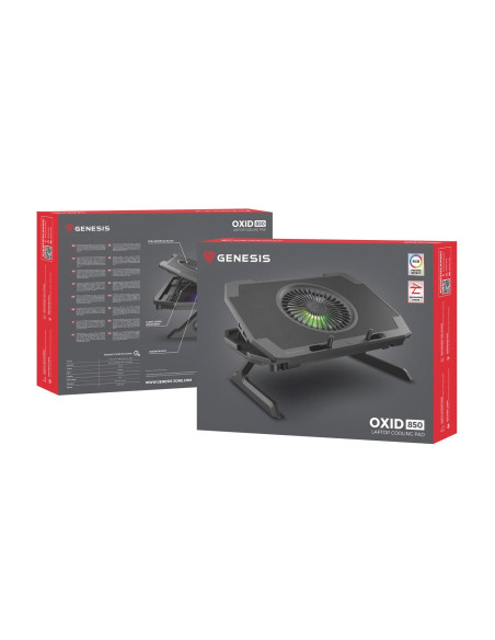 Genesis Oxid 850 Podkładka Chłodząca Do Laptop 43,9 Cm (17.3") 2500 Rpm Czarny
