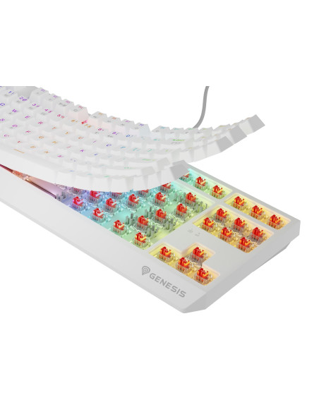 Genesis Thor 230 Tkl Klawiatura Gaming Usb + Rf Wireless + Bluetooth Qwerty Us English Biały