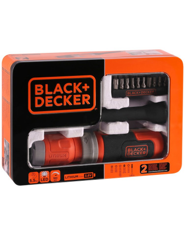 Black & Decker Bcf603C-Qw Wkrętak Zasilany/Zakrętark Udarowy 180 Rpm Czarny, Pomarańczowy