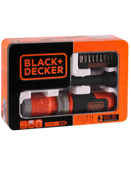 Black & Decker Bcf603C-Qw Wkrętak Zasilany/Zakrętark Udarowy 180 Rpm Czarny, Pomarańczowy