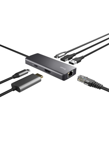 Multi-Port Adapter Trust Dalyx 6-In-1 Usb-C Silver