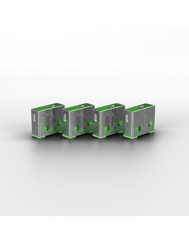 Lindy 40451 Bloker Portów Blokada Portu + Klucz Usb Typu-A Zielony Kopolimer Akrylonitrylo-Butadieno-Styrenowy (Abs) 5 Szt.