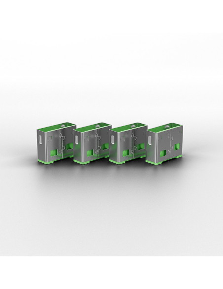 Lindy 40451 Bloker Portów Blokada Portu + Klucz Usb Typu-A Zielony Kopolimer Akrylonitrylo-Butadieno-Styrenowy (Abs) 5 Szt.