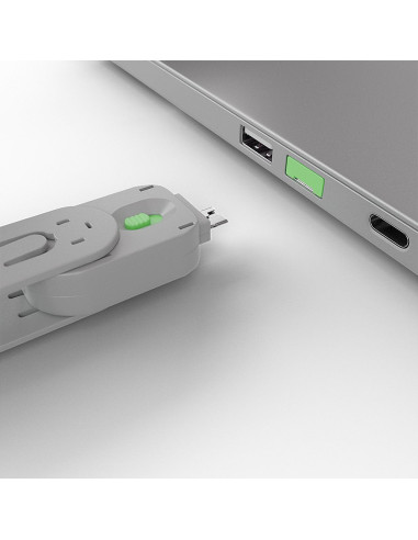 Lindy 40451 Bloker Portów Blokada Portu + Klucz Usb Typu-A Zielony Kopolimer Akrylonitrylo-Butadieno-Styrenowy (Abs) 5 Szt.
