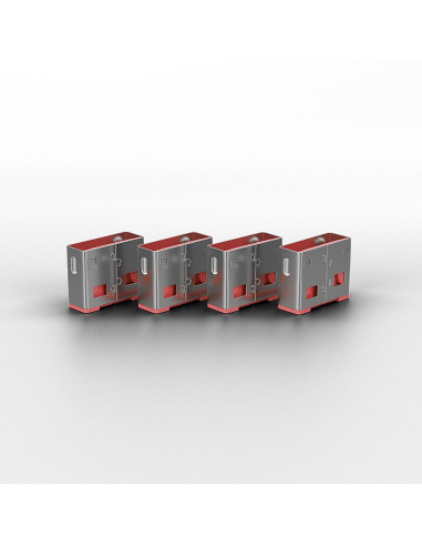 Lindy 40450 Bloker Portów Blokada Portu + Klucz Usb Typu-A Różowy Kopolimer Akrylonitrylo-Butadieno-Styrenowy (Abs) 5 Szt.