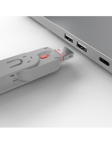 Lindy 40450 Bloker Portów Blokada Portu + Klucz Usb Typu-A Różowy Kopolimer Akrylonitrylo-Butadieno-Styrenowy (Abs) 5 Szt.