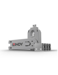 Lindy 40454 Bloker Portów Blokada Portu + Klucz Usb Typu-A Biały Kopolimer Akrylonitrylo-Butadieno-Styrenowy (Abs) 5 Szt. 2